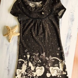 Unique short sleeved sweater dress